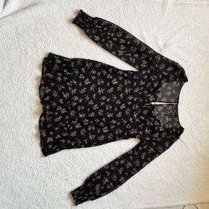 Forever21 Floral Sheer Long Sleeve Mini dress